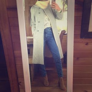 💋Vintage Grey Wool Long Coat